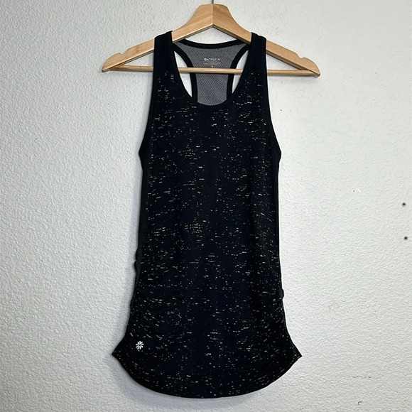 Athleta 2 Piece Tank Bundle Womens Size Small Pink and Black Racerback Stretch - Picture 2 of 12